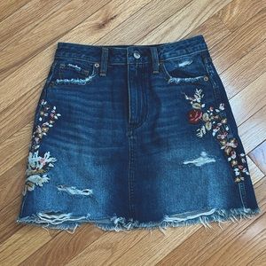 Abercrombie & Fitch Floral Design Jeans Skirt